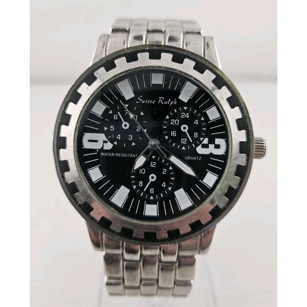 Mens Suisse Ralph 1477 Multidial Quartz Watch New Battery Runs